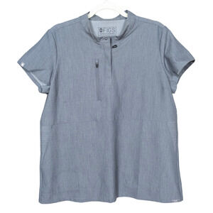 Figs Gray Short Sleeve Top
